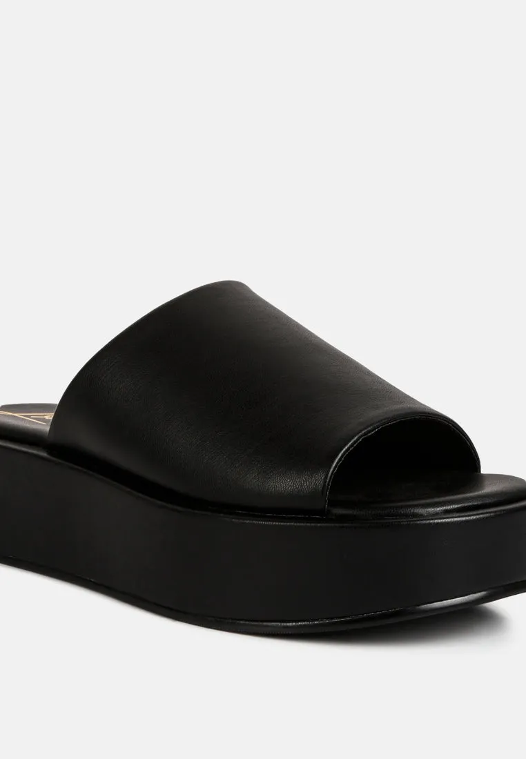 Peep Toe Flatform Sliders