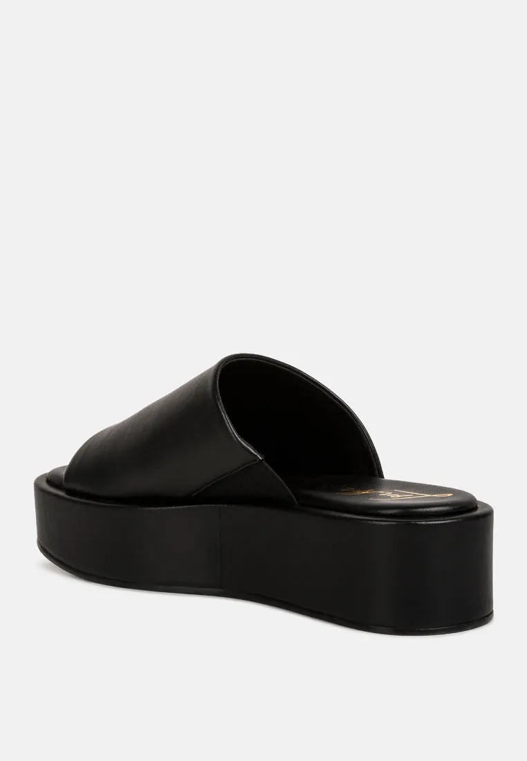 Peep Toe Flatform Sliders