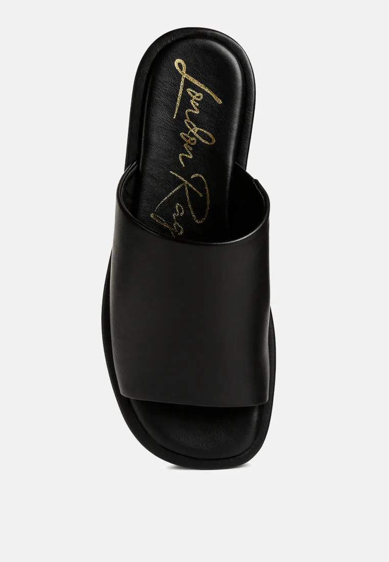 Peep Toe Flatform Sliders