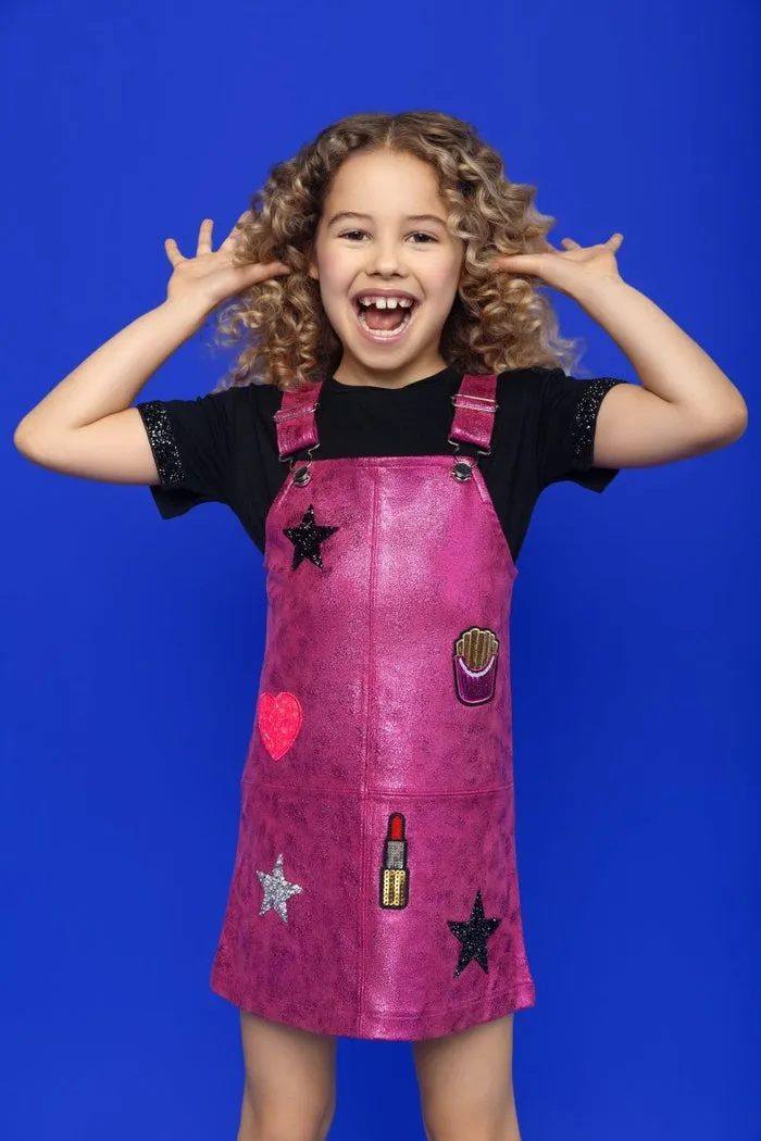 Pink Icon Overalls w/Sequin Patches