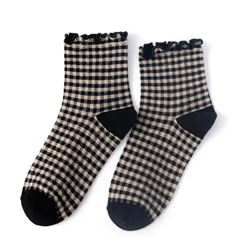 Plaid Ruffle Socks