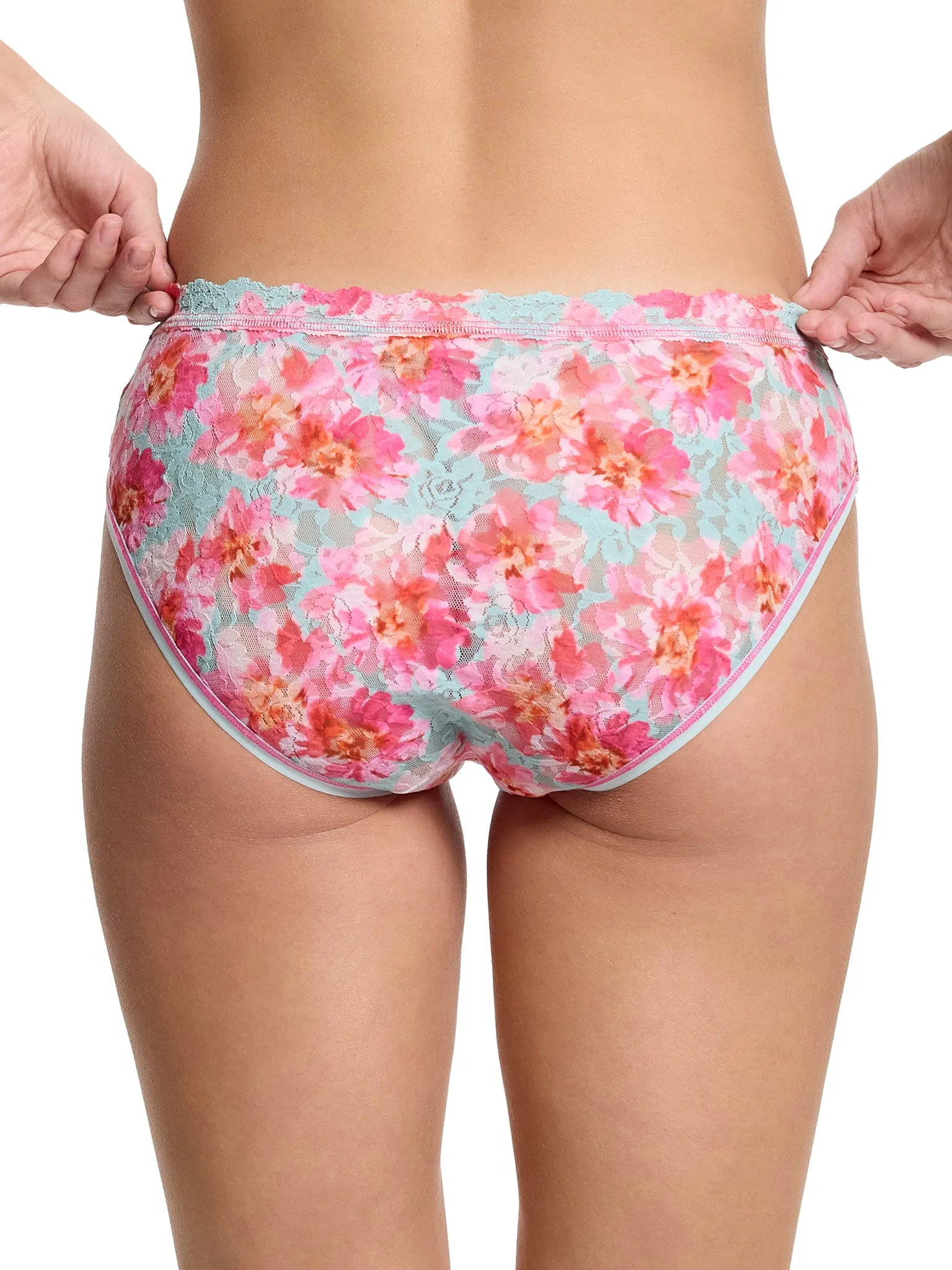 Printed Signature Lace® V-Front High Cut Brief First Bloom