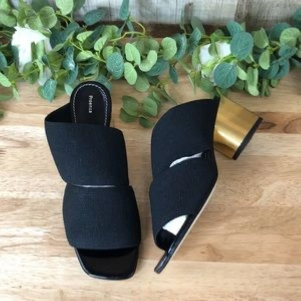 Proenza Schouler  Metallic Block Heel Mules  Black Size 38