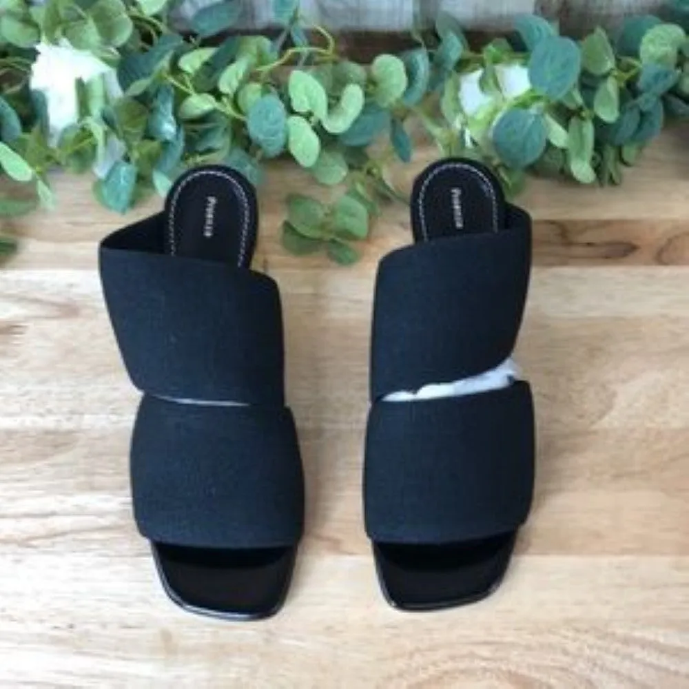 Proenza Schouler  Metallic Block Heel Mules  Black Size 38