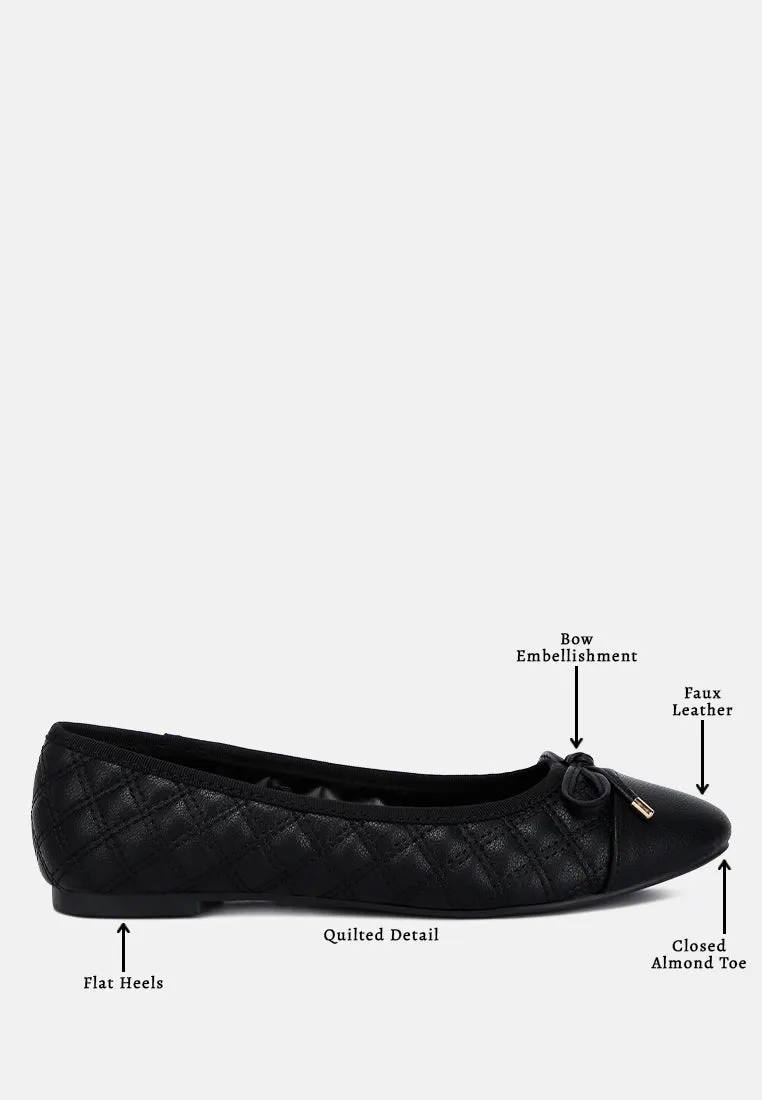 Quilted Faux Leather Ballerinas By MODE