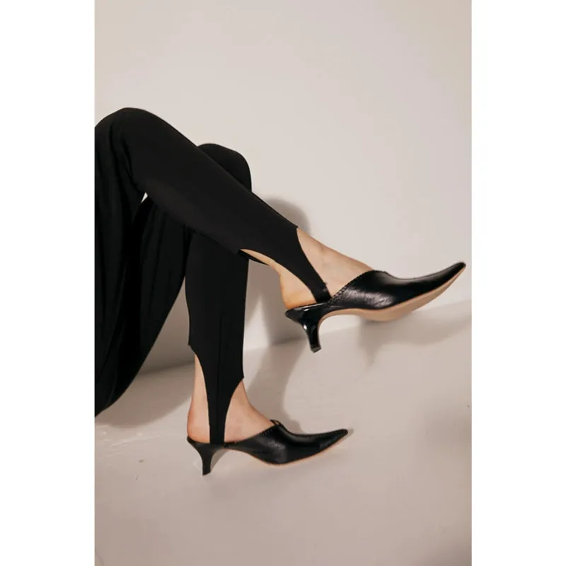 Rimless Pointed-Toe Mules