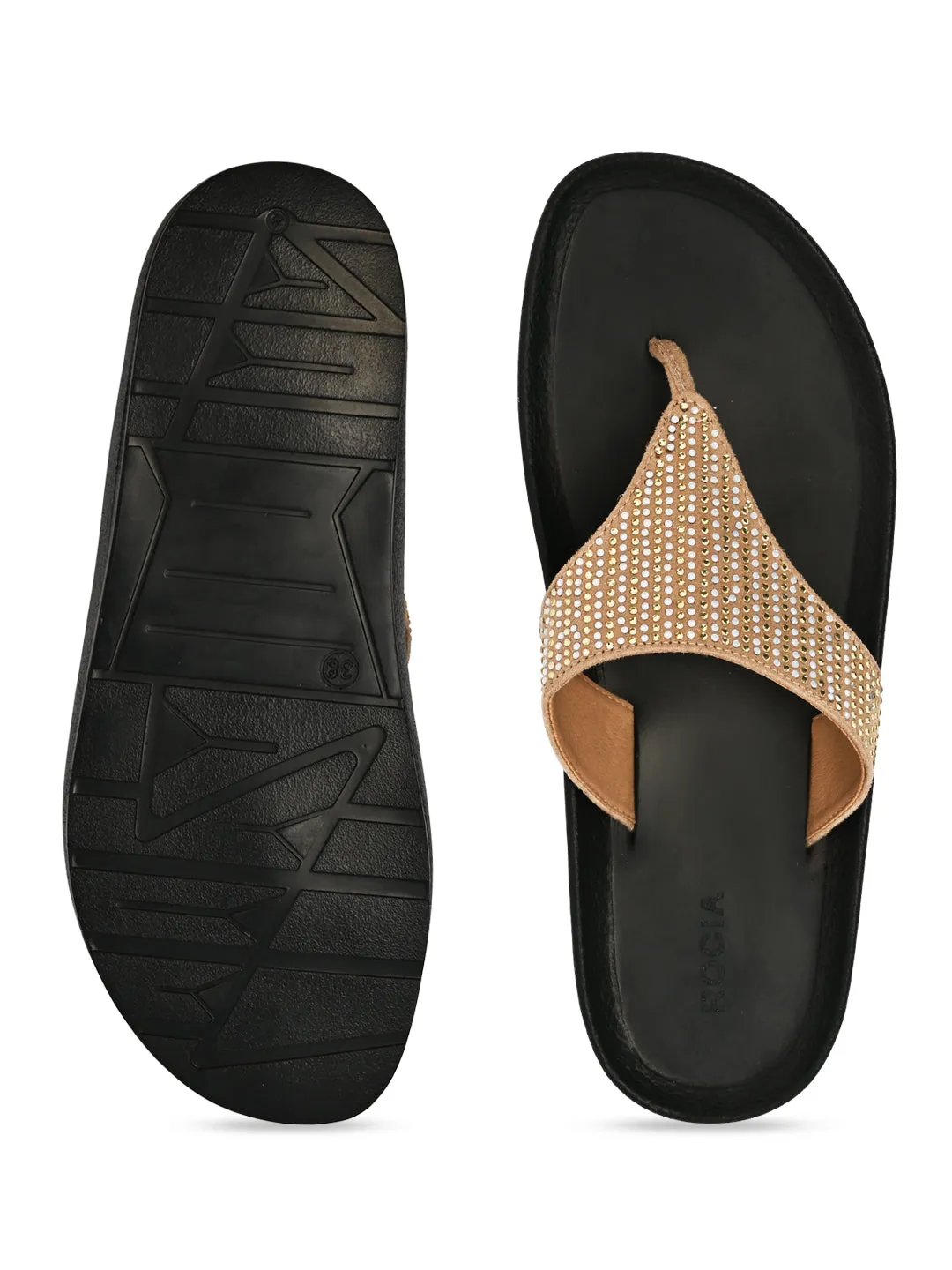 Rocia By Regal Beige Women Casual Flat Flexi Sole Sandals