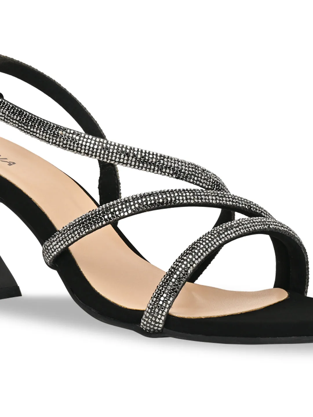 Rocia By Regal Black Women Diamond Embellished Stilettos