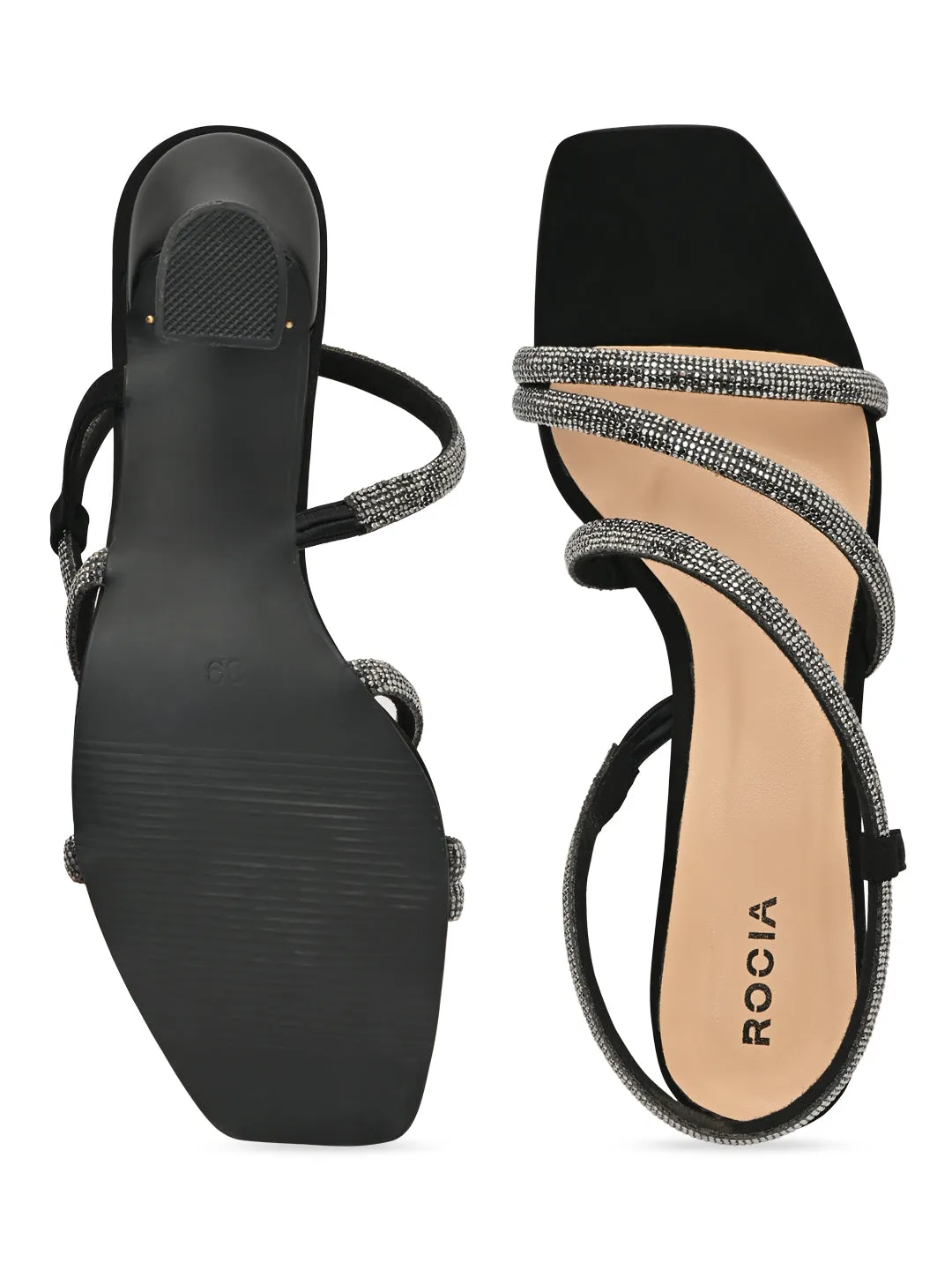 Rocia By Regal Black Women Diamond Embellished Stilettos