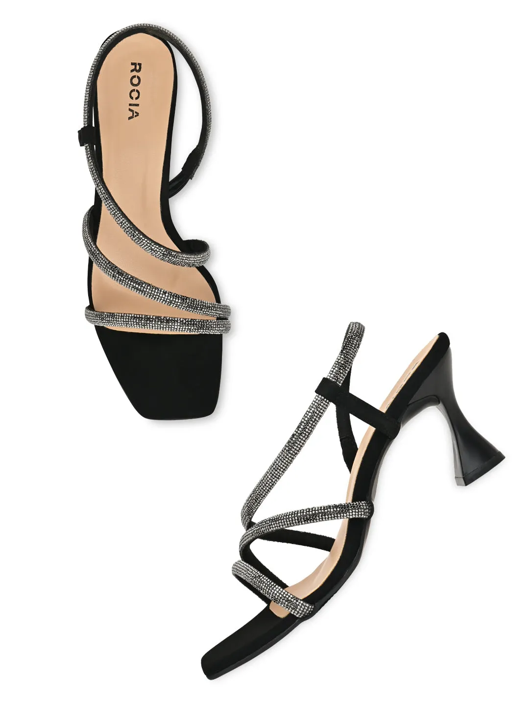 Rocia By Regal Black Women Diamond Embellished Stilettos