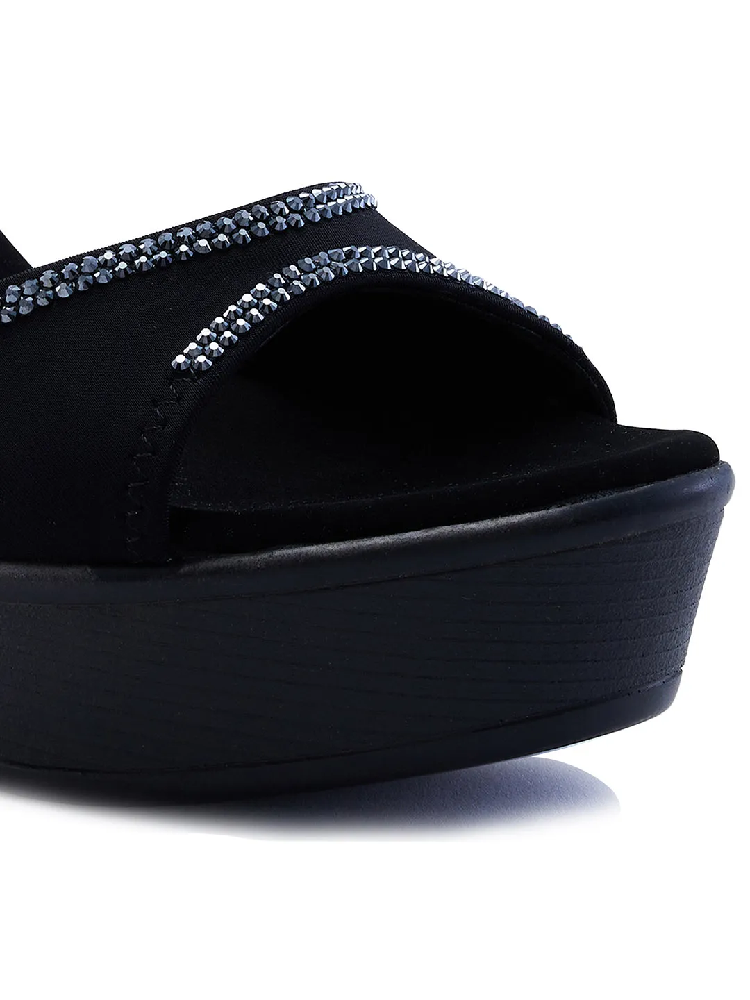 Rocia By Regal Black Women Diamond Studded Stilettos