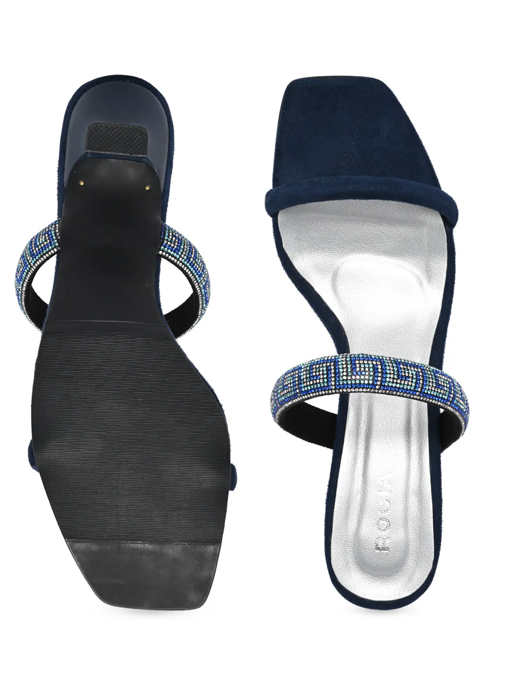 Rocia By Regal Blue Women Diamond Encrusted Stilettos