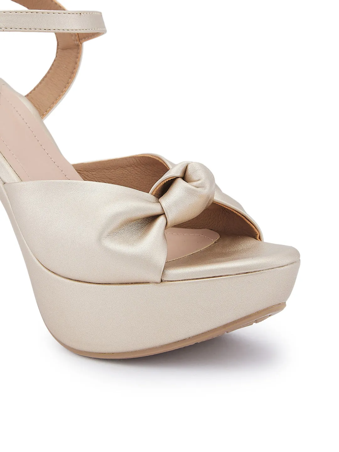 Rocia By Regal Gold Women High Heel Knotted Stilletos