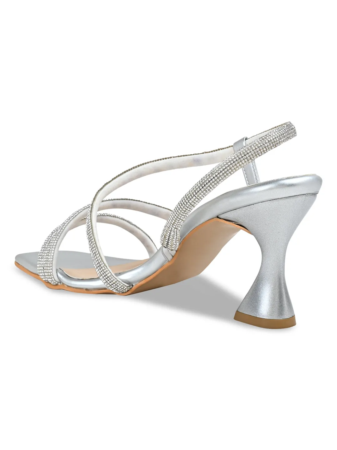Rocia By Regal Silver Women Diamond Embellished Stilettos