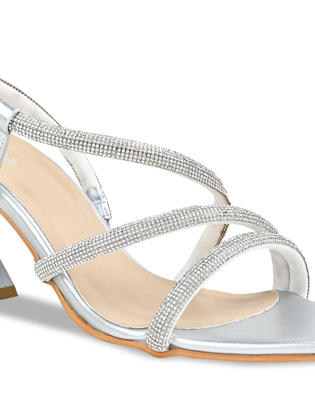 Rocia By Regal Silver Women Diamond Embellished Stilettos