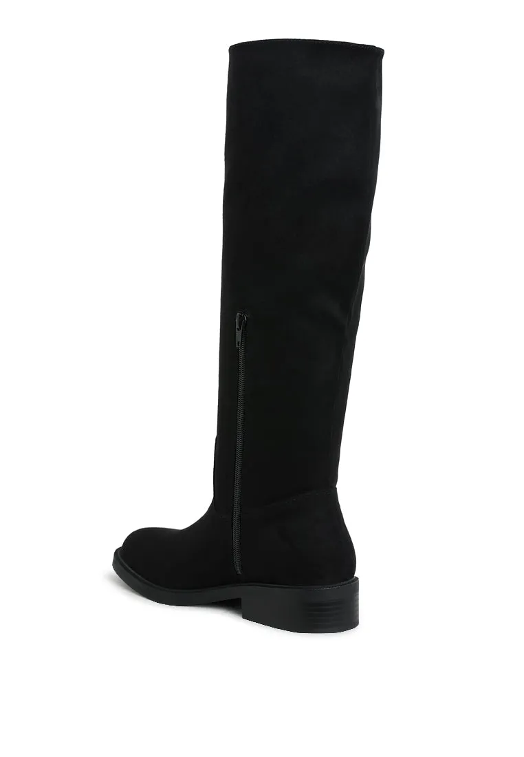 Round Toe Microfiber Calf Boots By RUW