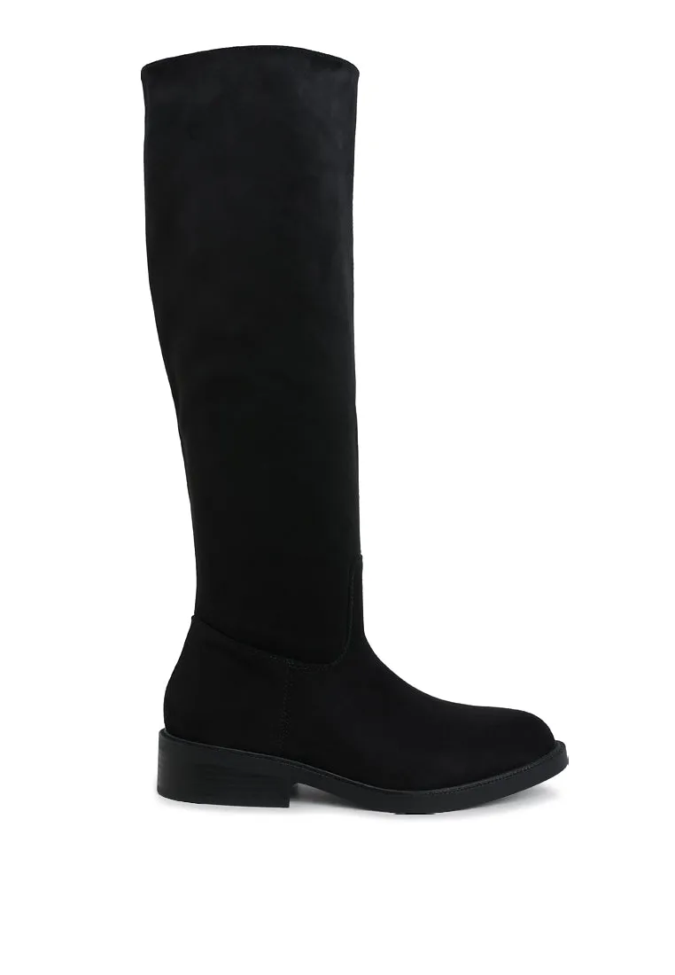 Round Toe Microfiber Calf Boots By RUW