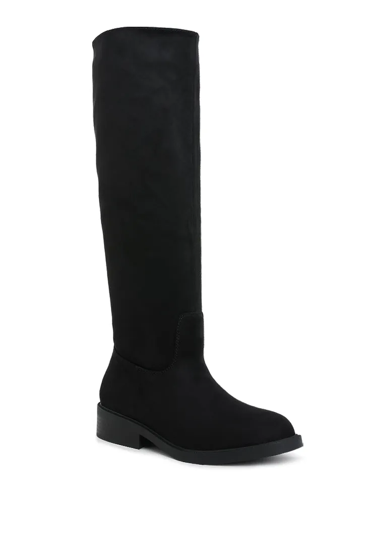 Round Toe Microfiber Calf Boots By RUW
