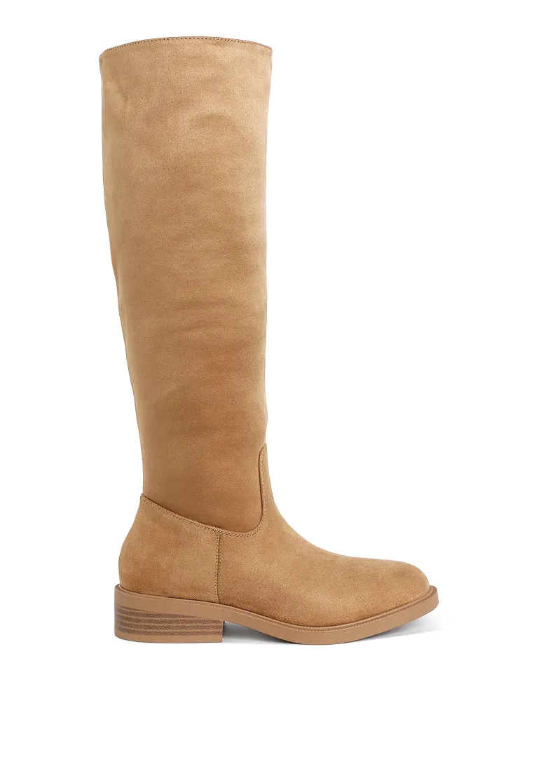 Round Toe Microfiber Calf Boots By RUW
