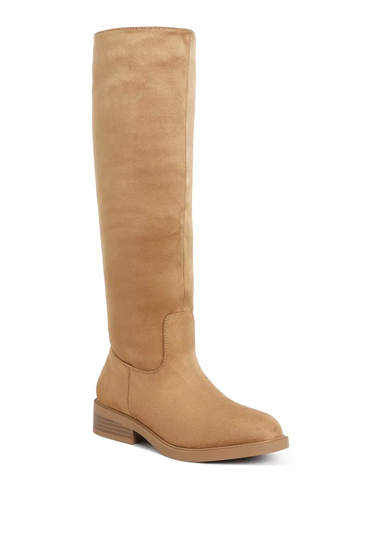 Round Toe Microfiber Calf Boots By RUW