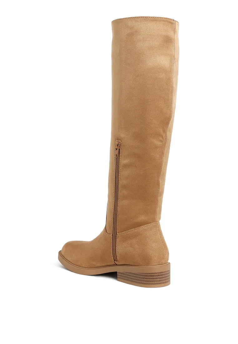 Round Toe Microfiber Calf Boots By RUW