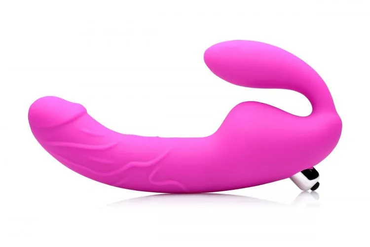 Royal Rider Vibrating Strapless Strap- on Dildo - Pink