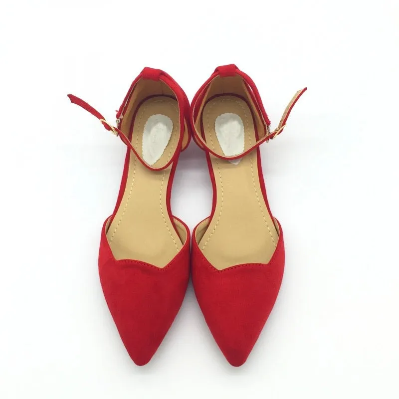 Sexy Women Buckle Strap Low Heels Pumps