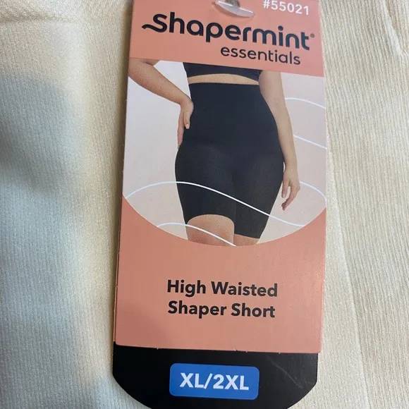 Shapermint Essentials High Waisted Shaper Short - Cream set of two