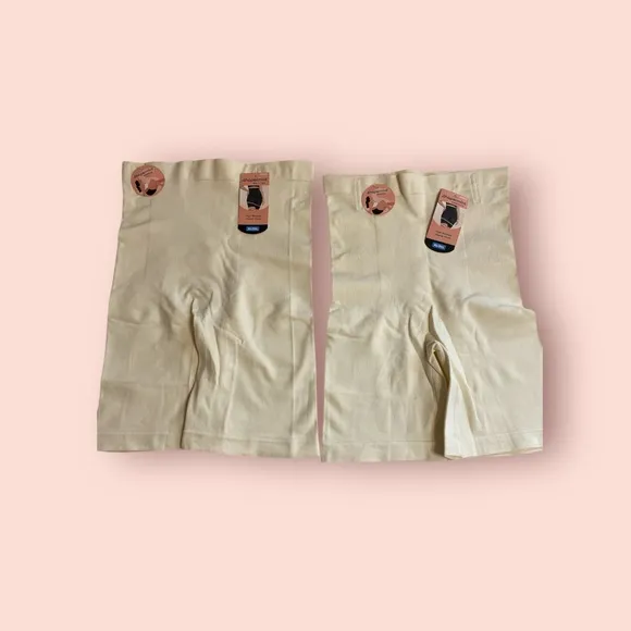 Shapermint Essentials High Waisted Shaper Short - Cream set of two