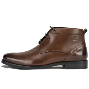 Sloane Mens Dudley 21031 Leather Lace Up Boots Brown