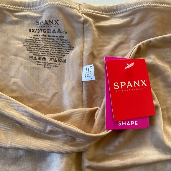 Spanx Women 3X Power Conceal-Her High-Waisted Mid-Thigh Short Narural Glam New
