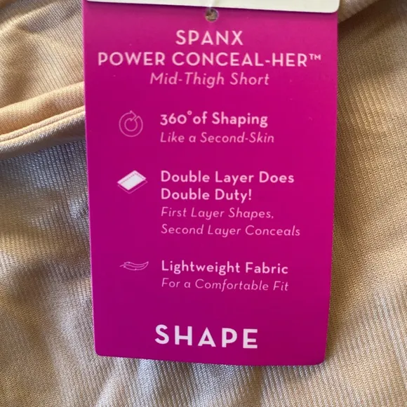Spanx Women 3X Power Conceal-Her High-Waisted Mid-Thigh Short Narural Glam New