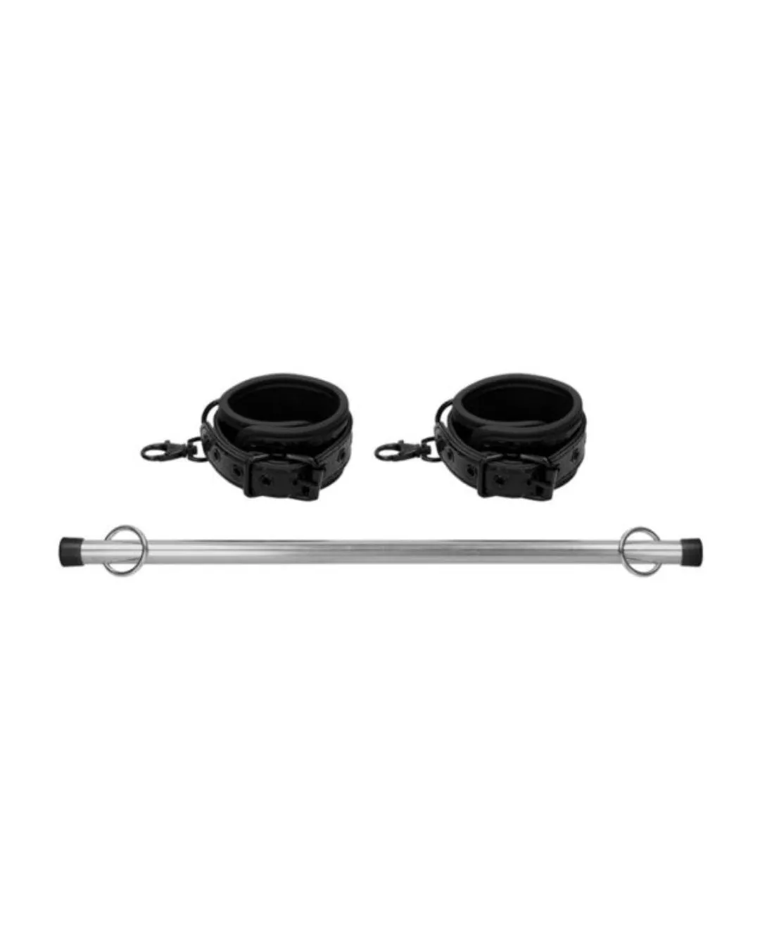Spreader Bar with Comfortable Ankle Cuffs for BDSM Play - 16 Inch Neoprene & Vinyl Design