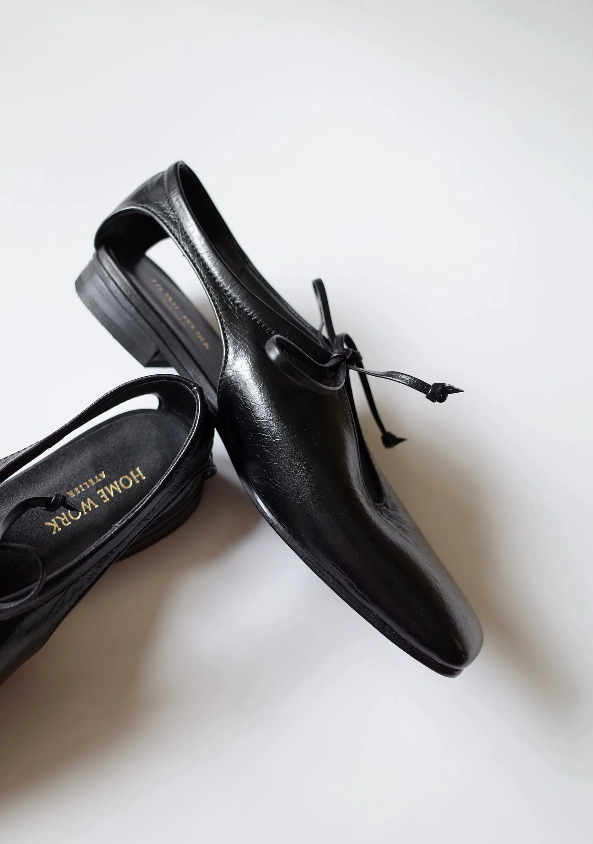 Square Toe Lace-Up Flats