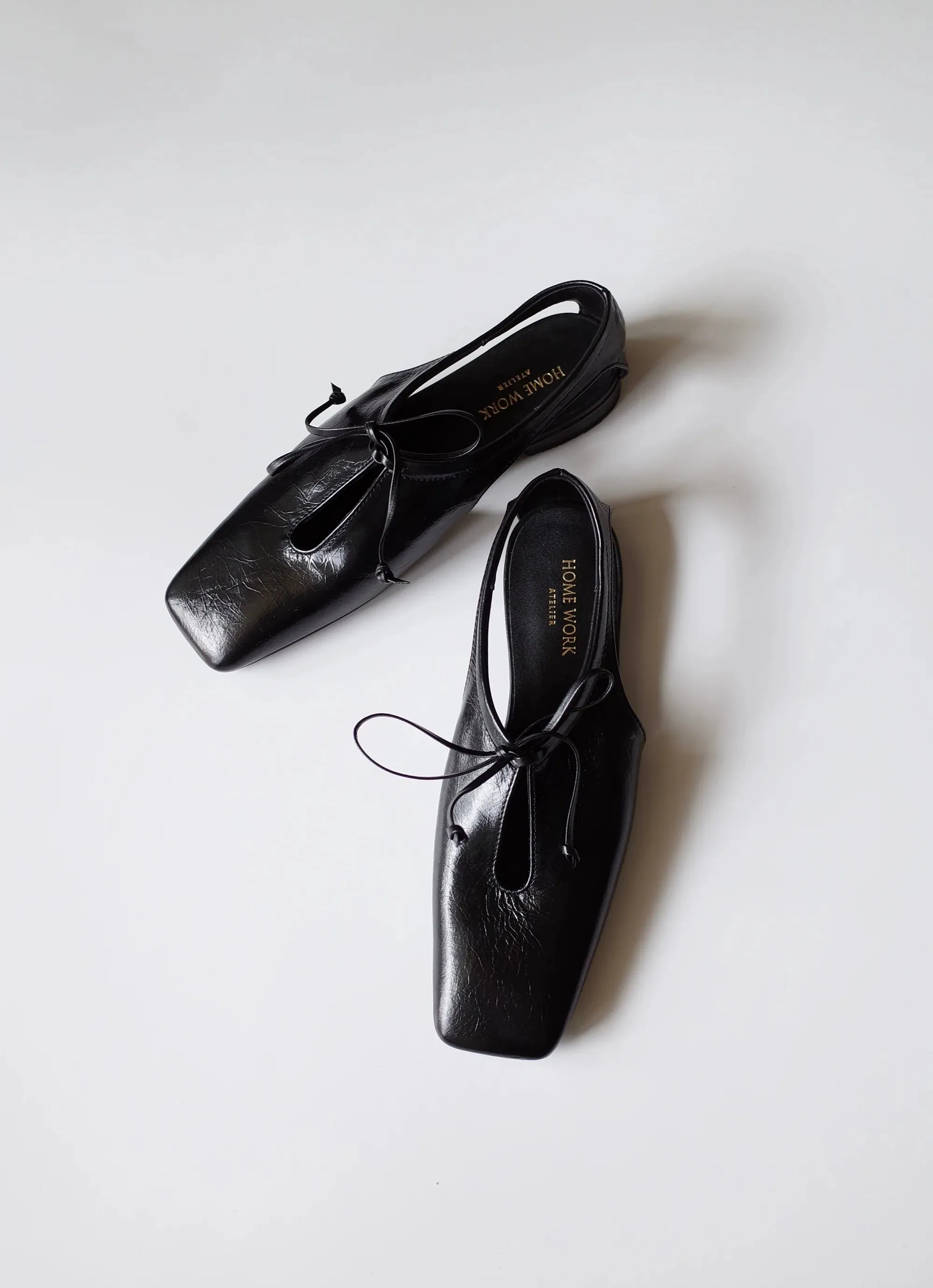 Square Toe Lace-Up Flats