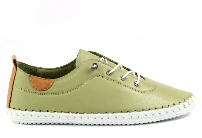 St Ives Leather Plimsoll