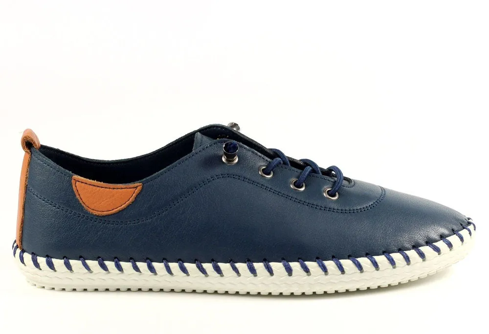 St Ives Leather Plimsoll