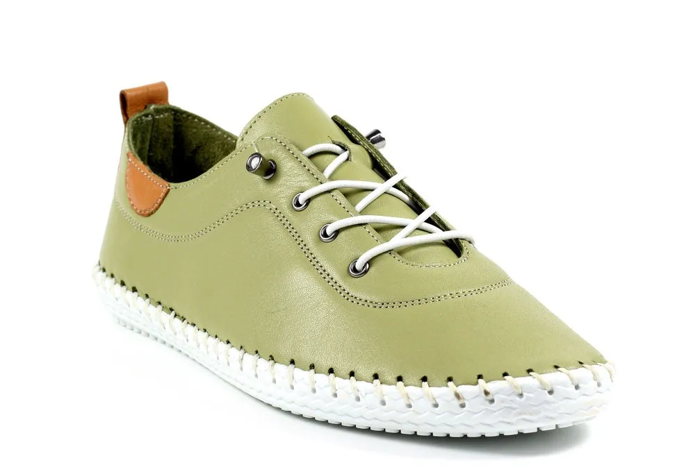 St Ives Leather Plimsoll