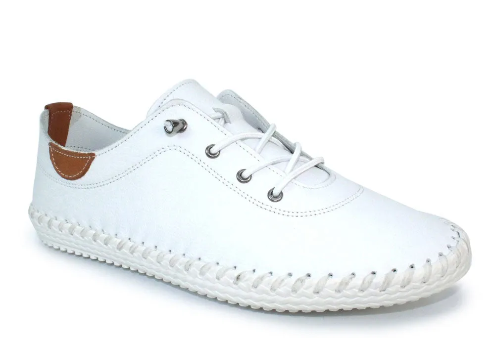 St Ives Leather Plimsoll