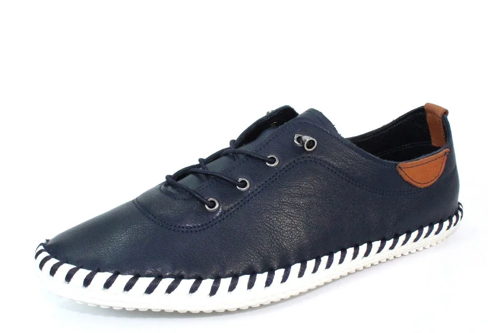 St Ives Leather Plimsoll