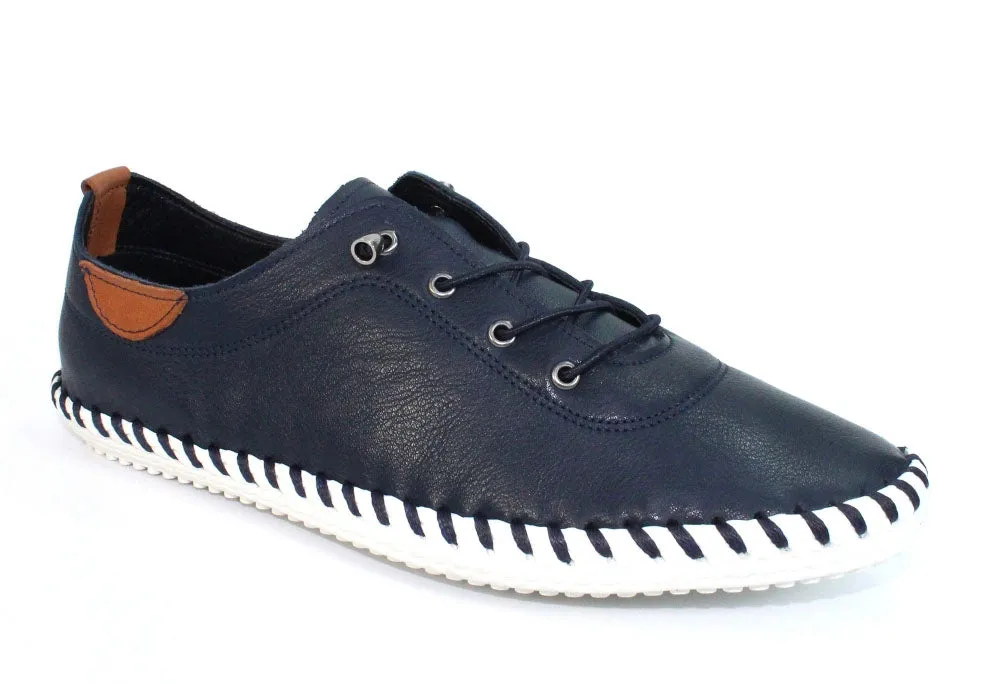 St Ives Leather Plimsoll