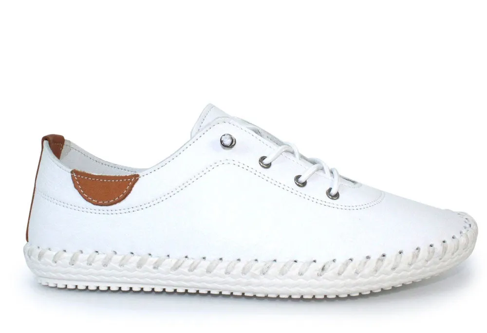 St Ives Leather Plimsoll