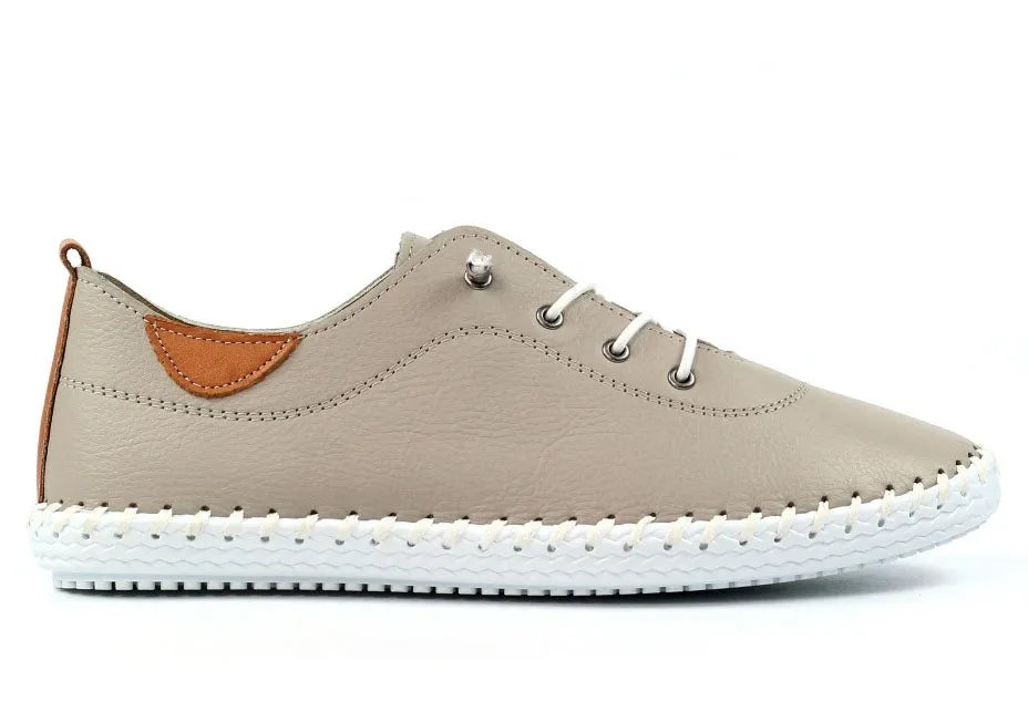 St Ives Leather Plimsoll