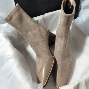 Suede Ankle Boots | Pointed Toe & Block Heel | Chic & Versatile