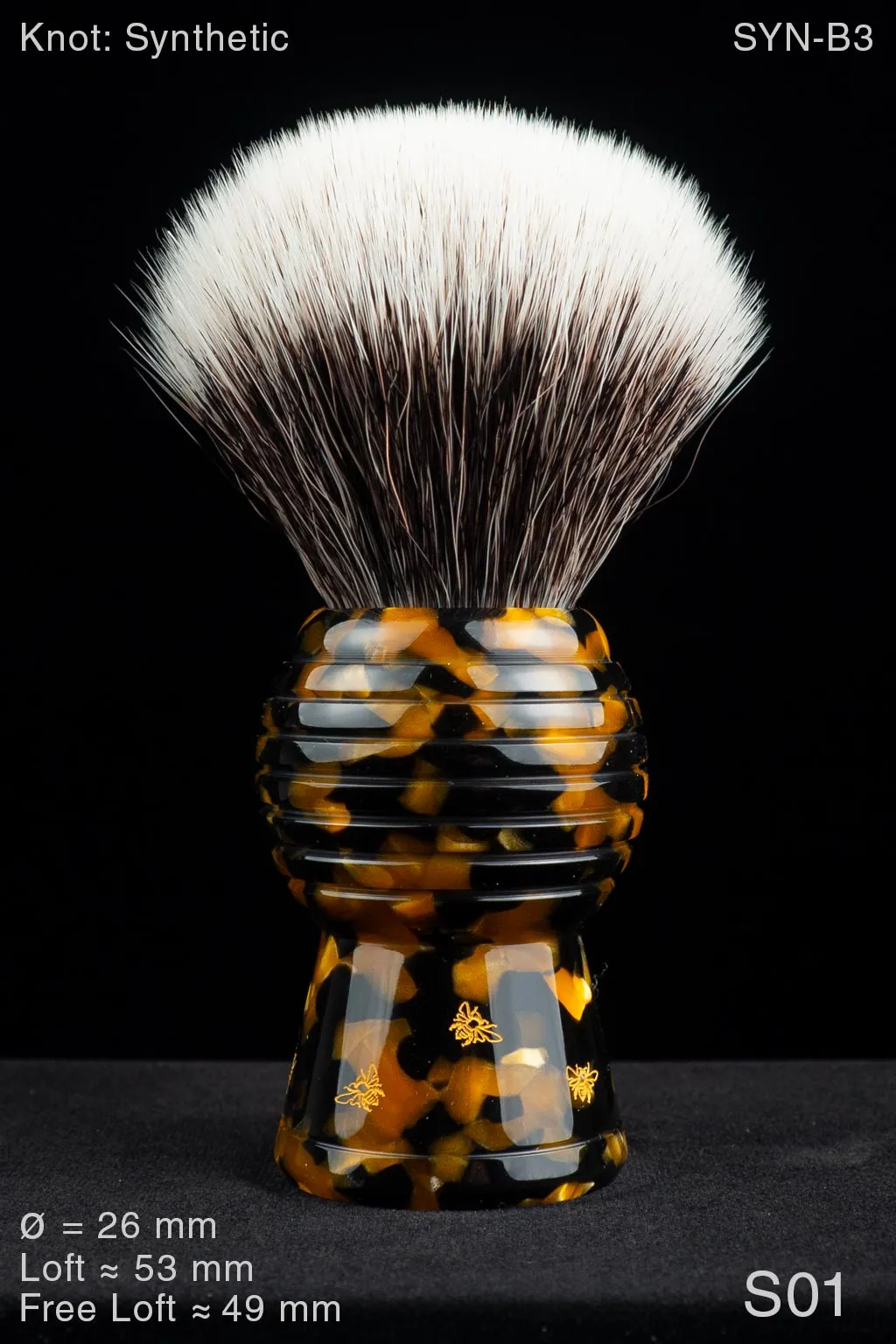 Synthetic High-rise Beehive 26 mm Honey Noir