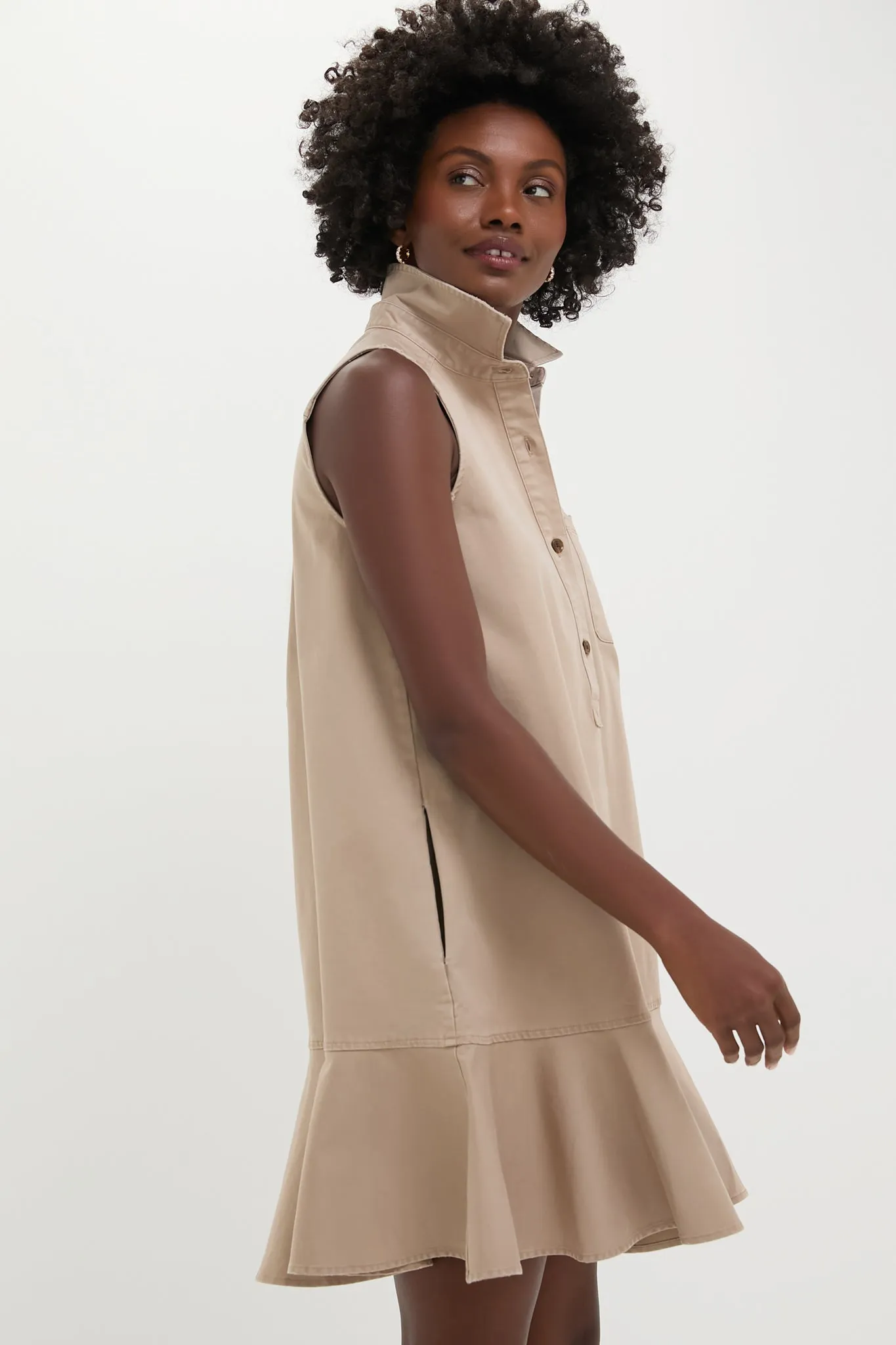 Tan Khaki Sleeveless Callahan Dress