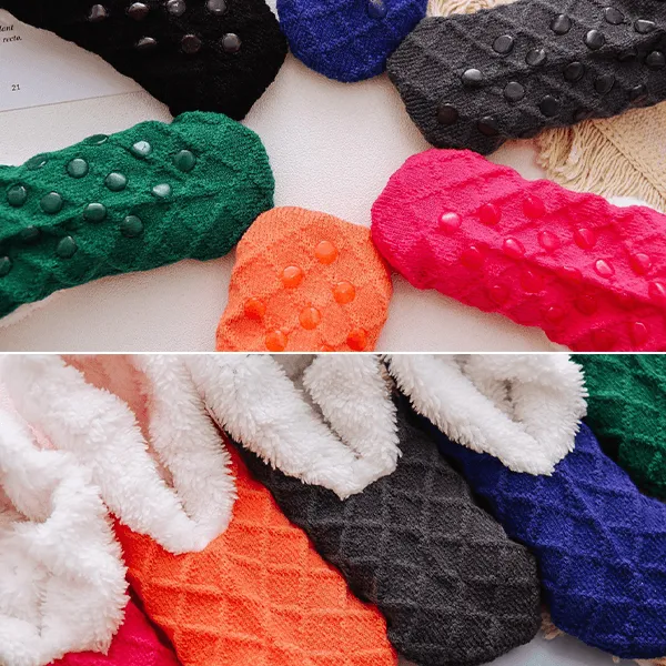Thick Fleece Lined Wool Thermal Slipper Socks Uniform Size