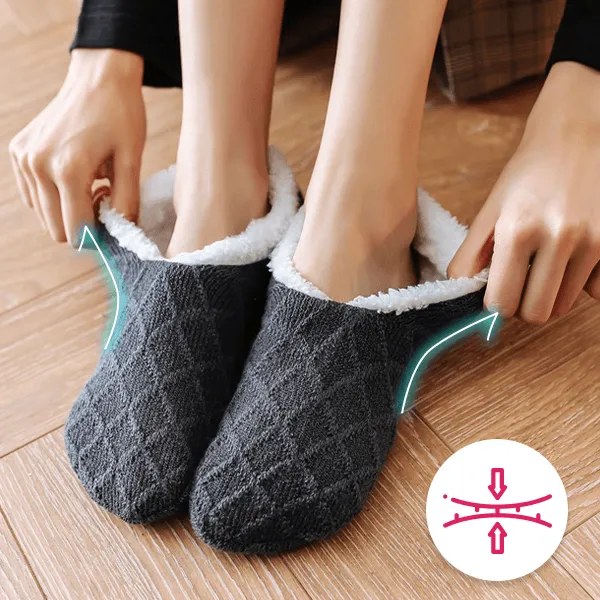 Thick Fleece Lined Wool Thermal Slipper Socks Uniform Size