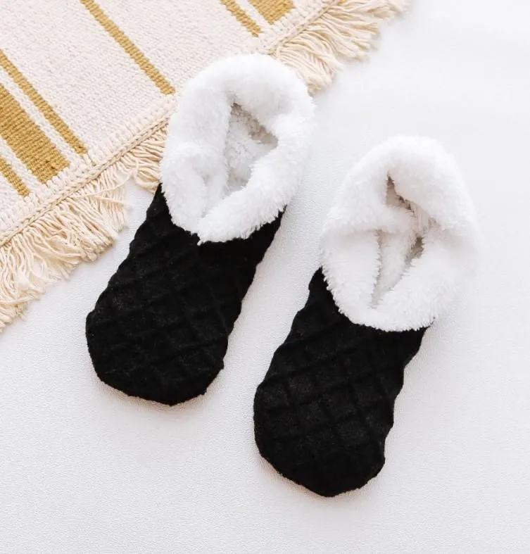 Thick Fleece Lined Wool Thermal Slipper Socks Uniform Size