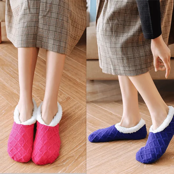 Thick Fleece Lined Wool Thermal Slipper Socks Uniform Size